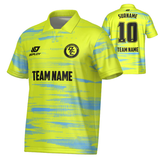 Distort Collared Jersey - Neon Yellow