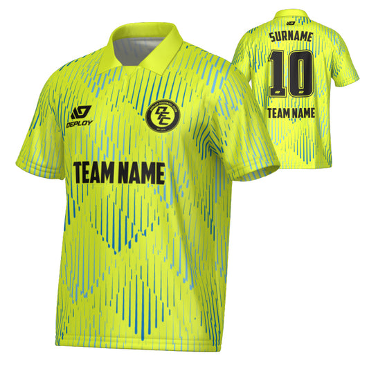 Drips Collared Jersey - Neon Yellow