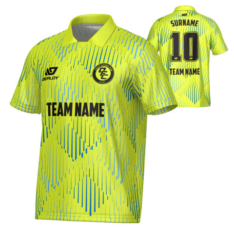 Drips Collared Jersey - Neon Yellow