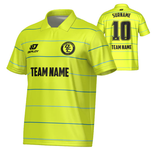 Grid Collared Jersey - Neon Yellow