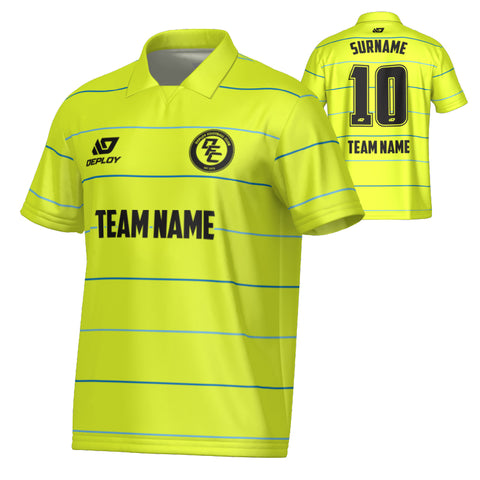 Grid Collared Jersey - Neon Yellow