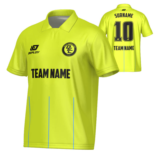 Linear Collared Jersey - Neon Yellow