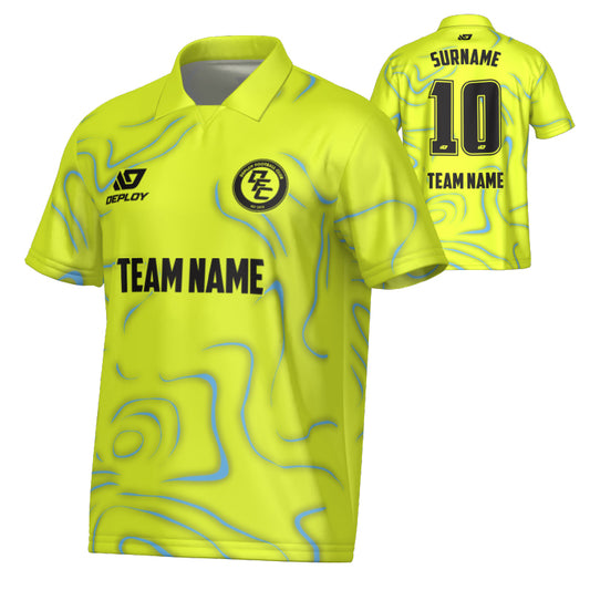 Marble Collared Jersey - Neon Yellow