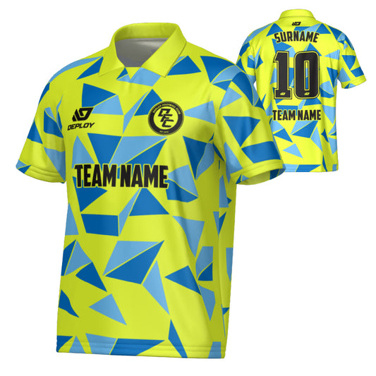 Shards Collared Jersey - Neon Yellow