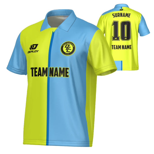 Split Collared Jersey - Neon Yellow