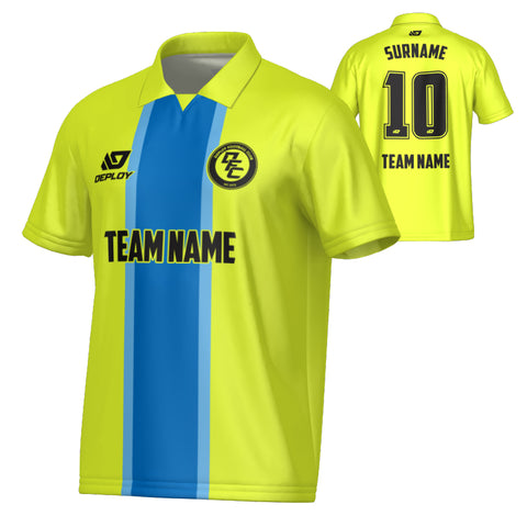 Stripe Collared Jersey - Neon Yellow