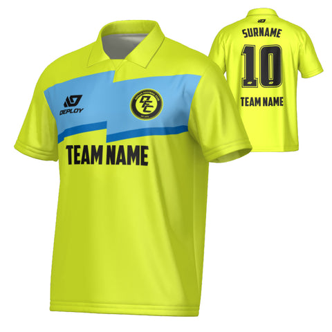 Zag Collared Jersey - Neon Yellow