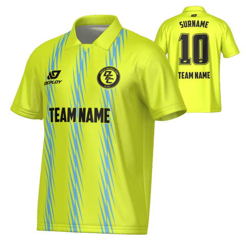 Zig Zag Collared Jersey - Neon Yellow