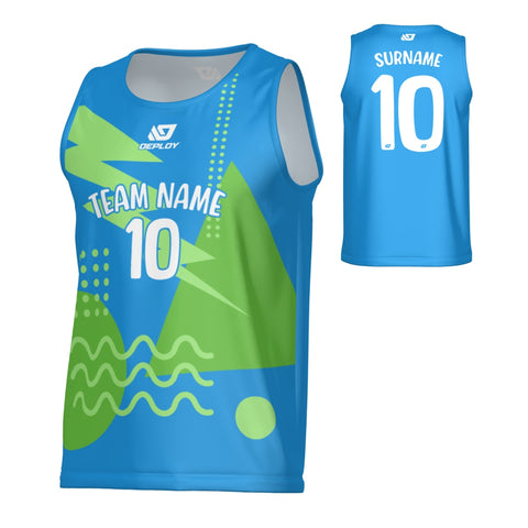 Nova Sports Singlet - Blue & Neon Green