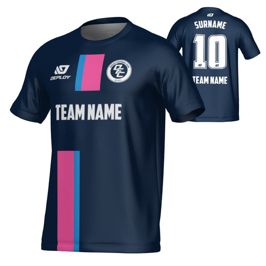 Block Jersey - Navy & Pink