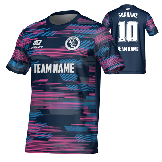 Glitch Jersey - Navy & Pink