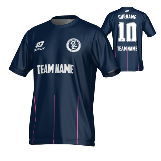 Linear Jersey - Navy & Pink