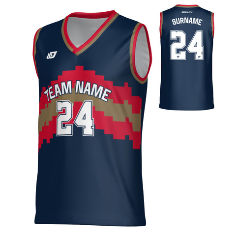 Altitude Basketball Jersey - Navy & Red