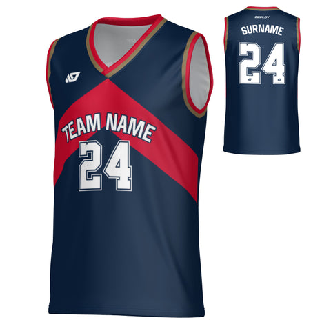 Aspire Basketball Jersey - Navy & Red