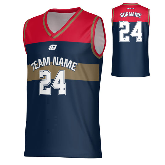 Bandit Basketball Jersey - Navy & Red