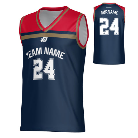 Captain Basketball Jersey - Navy & Red