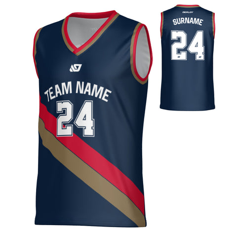 Drift Basketball Jersey - Navy & Red