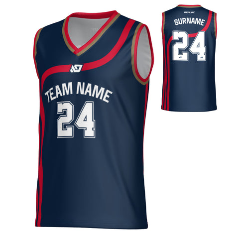 Halo Basketball Jersey - Navy & Red