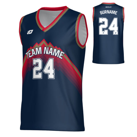 Horizon Basketball Jersey - Navy & Red