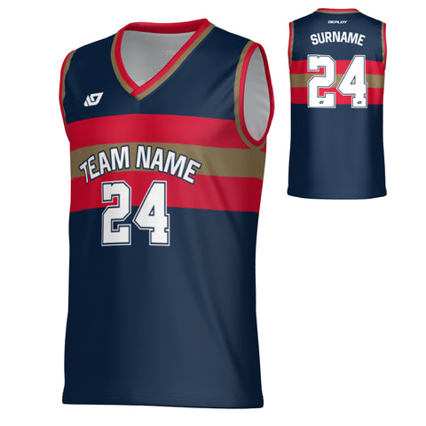Legacy Basketball Jersey - Navy & Red