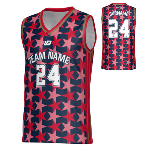 Matrix Basketball Jersey - Navy & Red