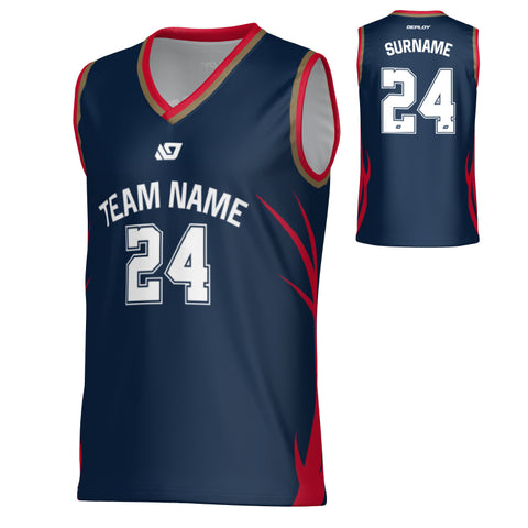 Razor Basketball Jersey - Navy & Red