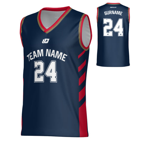 Sprint Basketball Jersey - Navy & Red
