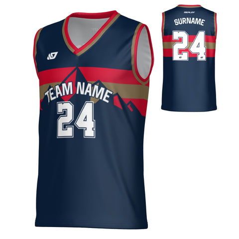 Summit Basketball Jersey - Navy & Red