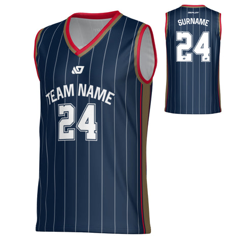 Vortex Basketball Jersey - Navy & Red