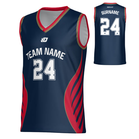Wings Basketball Jersey - Navy & Red
