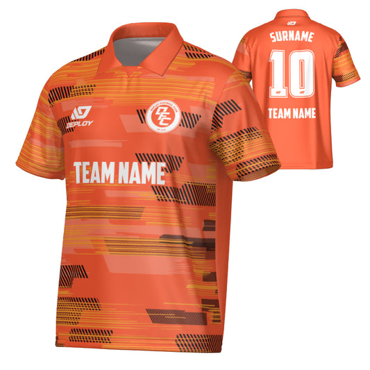 Glitch Collared Jersey - Orange