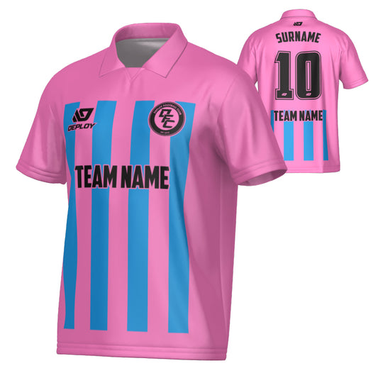 Bars Collared Jersey - Pink
