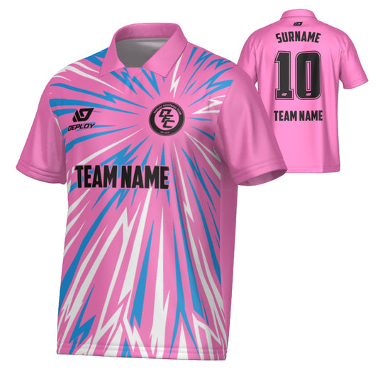 Burst Collared Jersey - Pink