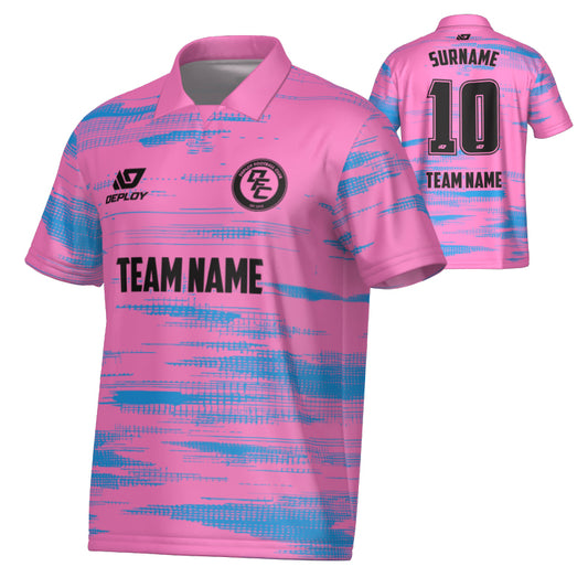 Distort Collared Jersey - Pink