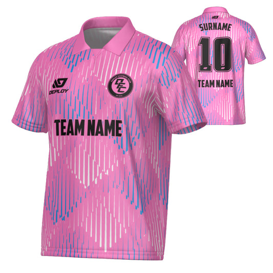 Drips Collared Jersey - Pink