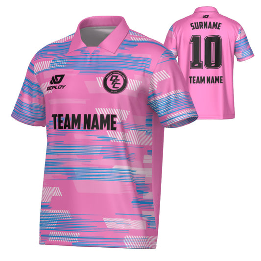 Glitch Collared Jersey - Pink