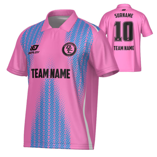 Half Tone Collared Jersey - Pink