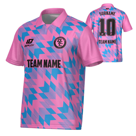Leaves Collared Jersey - Pink