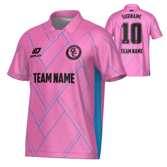 Plaid Collared Jersey - Pink
