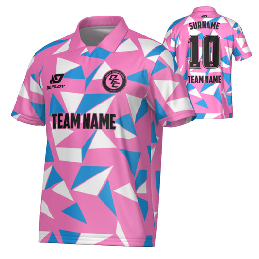 Shards Collared Jersey - Pink