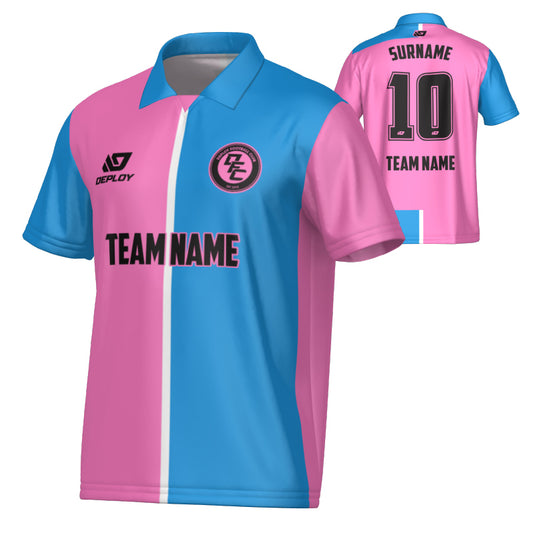 Split Collared Jersey - Pink