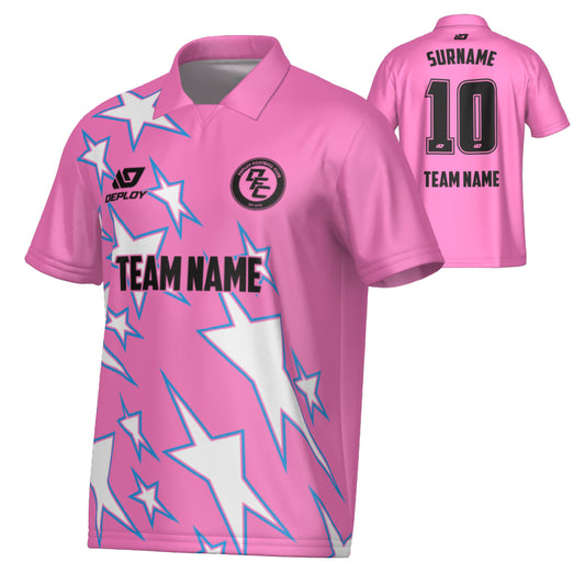 Stars Collared Jersey - Pink