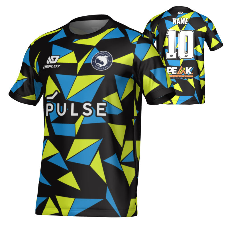 SUTHERLAND SHARKS SUMMER - SHARDS - BLACK & NEON