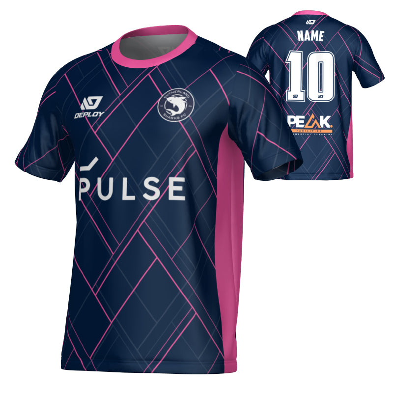 SUTHERLAND SHARKS SUMMER - PLAID - NAVY & PINK