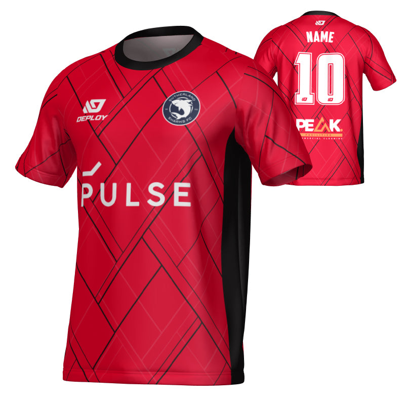 SUTHERLAND SHARKS SUMMER - PLAID - RED
