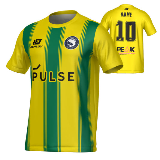 SUTHERLAND SHARKS SUMMER - PILLARS - YELLOW & GREEN