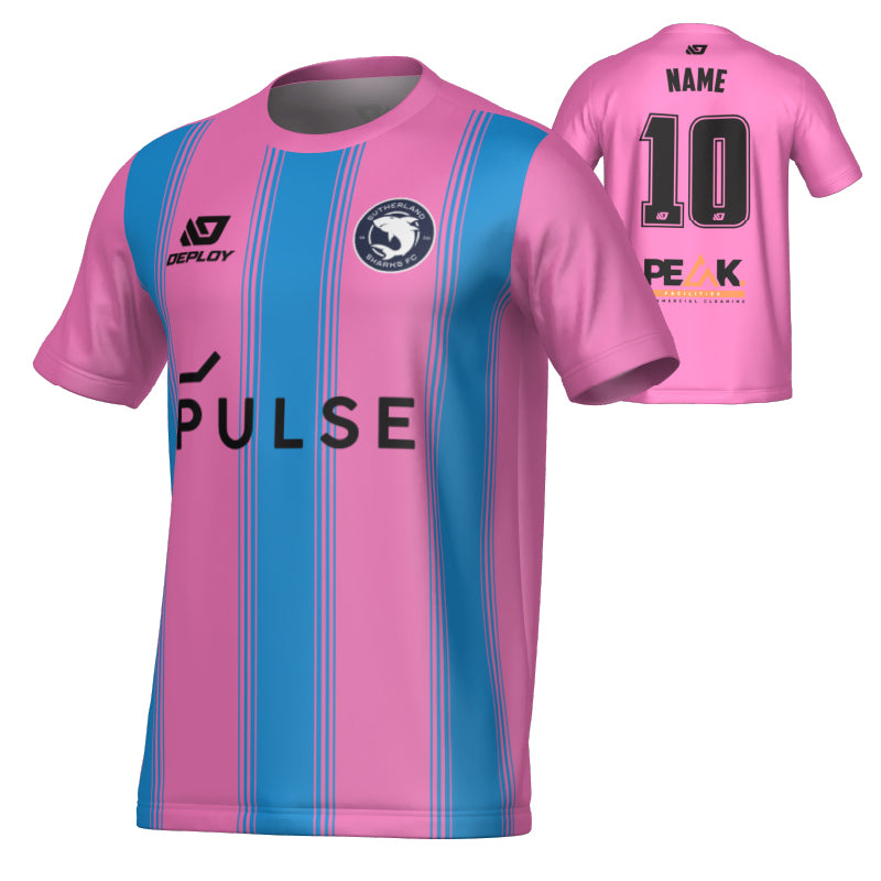 SUTHERLAND SHARKS SUMMER - PILLARS - PINK & SKY BLUE