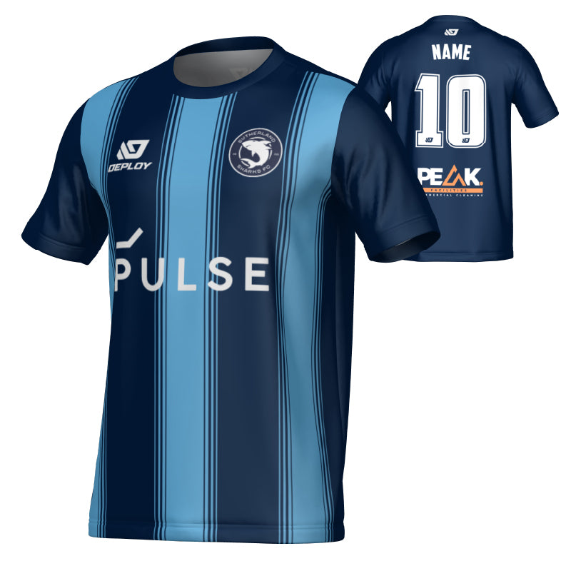 SUTHERLAND SHARKS SUMMER - PILLARS - NAVY & SKY BLUE