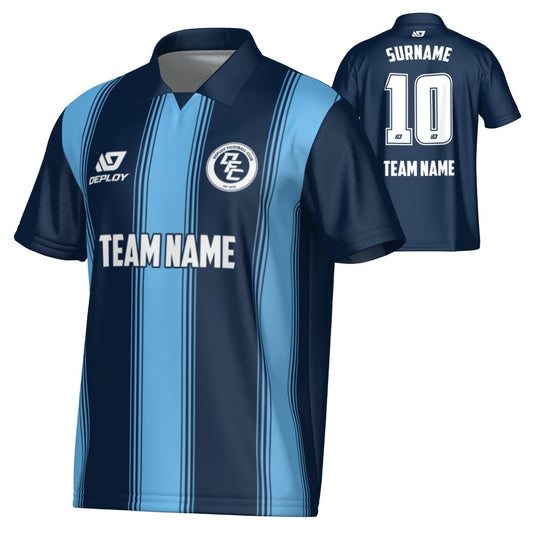 Pillars Collared Jersey - Navy & Sky Blue