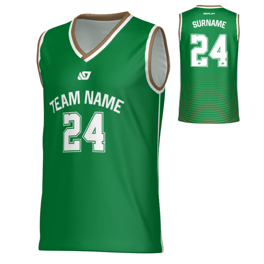 Aero Basketball Jersey - Pine Green & Gold